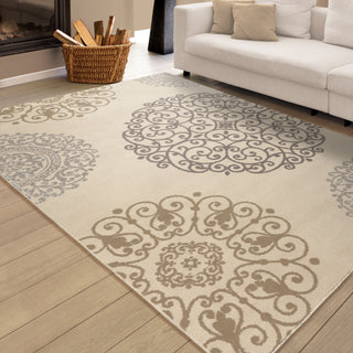 Orian Rugs Illusions Santiago Ivory Area Rug Room Scene Feature