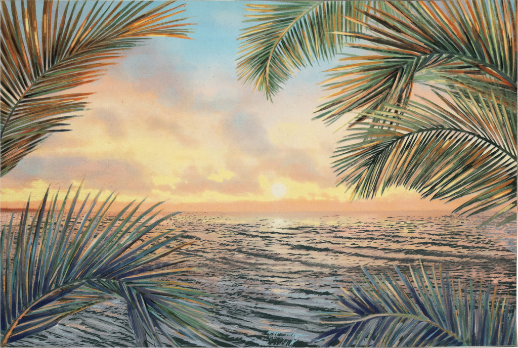 Trans Ocean Illusions 3322/18 Akumal Palms Orange by Liora Manne