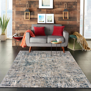 LR Resources Imagine Harbor Mist Blue Area Rug Lifestyle Image