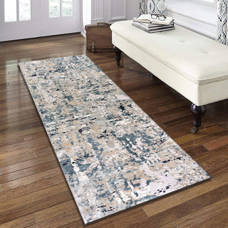 LR Resources Imagine Harbor Mist Blue Area Rug Lifestyle Image