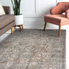 LR Resources Imagine Clouded Contemporary Gray / Wine Area Rug Lifestyle Image