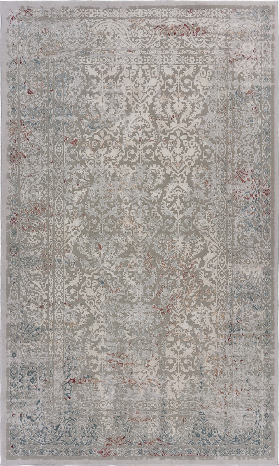LR Resources Imagine Clouded Contemporary Gray / Wine Area Rug 5' 3'' X 7' 6'' Main Image