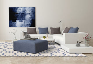 KAS Impressions 4612 Ivory/Blue Courtyard Area Rug  Feature