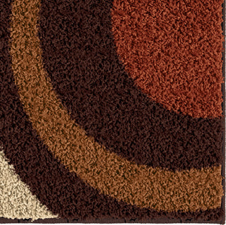 Orian Rugs Impressions Shag Ring of Fire Mocha Area Rug Close up
