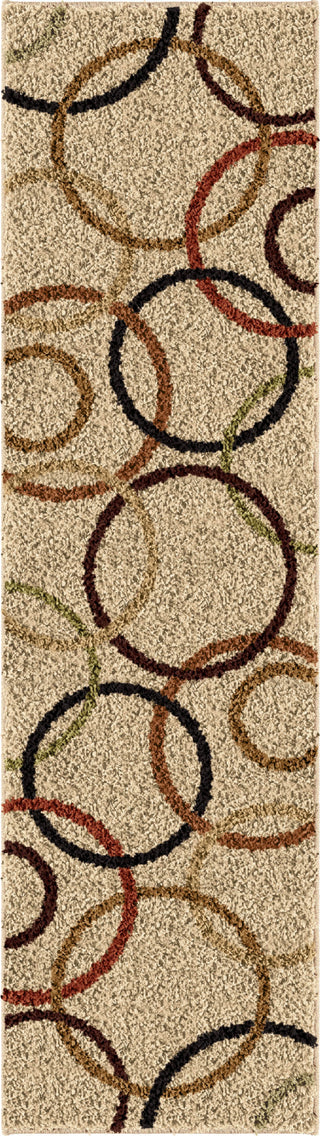 Orian Rugs Impressions Shag Circle Design Bisque Area Rug 