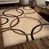 Orian Rugs Impressions Shag Circle Design Bisque Area Rug Lifestyle Image Feature