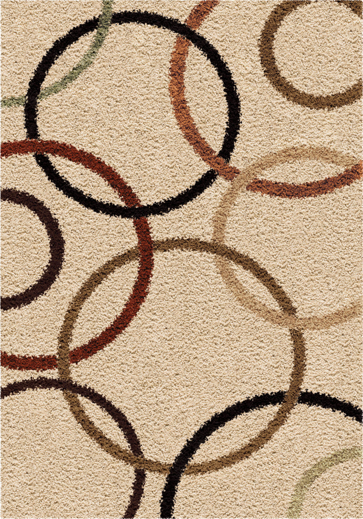 Orian Rugs Impressions Shag Circle Design Bisque Area Rug main image