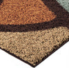 Orian Rugs Impressions Shag Circle Bloom Multi Brown Area Rug Corner Image
