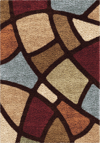 Orian Rugs Impressions Shag Circle Bloom Multi Brown Area Rug main image