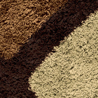 Orian Rugs Impressions Shag Circle Bloom Multi Brown Area Rug 