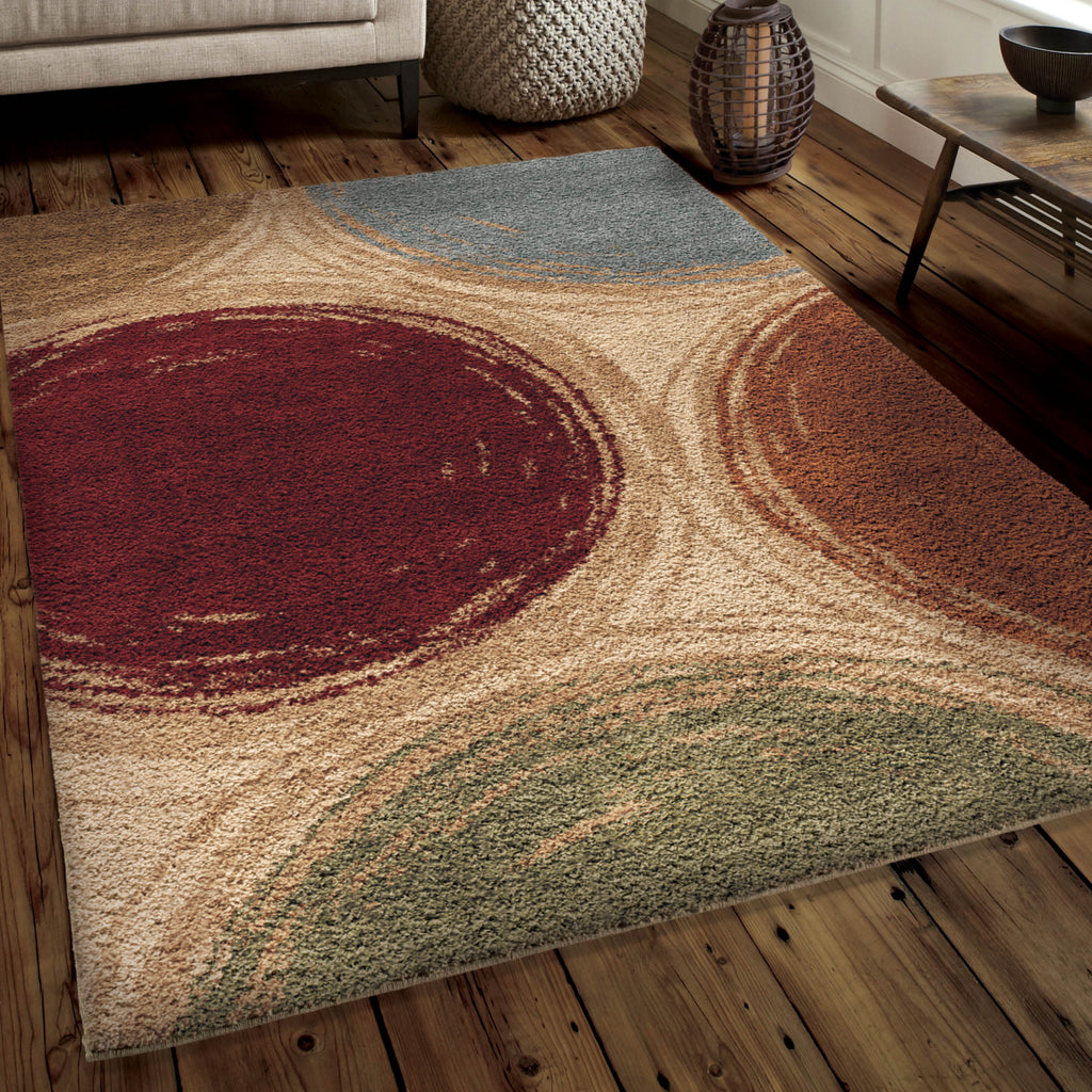 Orian Rugs Impressions Shag Sketching Circles Multi Area Rug Lifestyle Image Feature