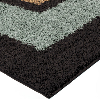 Orian Rugs Impressions Shag Link Black Area Rug Corner Image