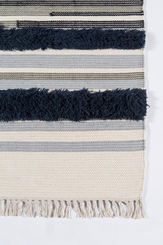 Momeni Indio IND-6 Navy Area Rug by Novogratz Close up