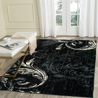 LR Resources Infinity 81307 Black/Antracite Area Rug