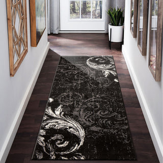 LR Resources Infinity 81307 Black/Antracite Area Rug