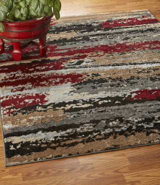 LR Resources Infinity 81311 Anthra / Burgundy Area Rug Alternate Image