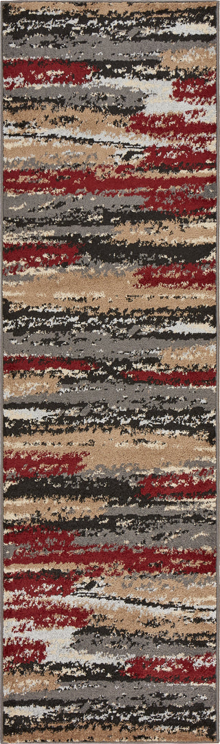 LR Resources Infinity 81311 Anthra / Burgundy Area Rug 