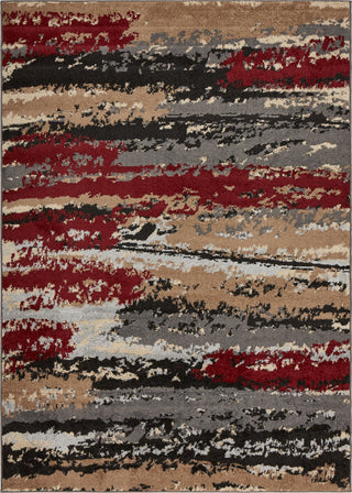 LR Resources Infinity 81311 Anthra / Burgundy Area Rug 