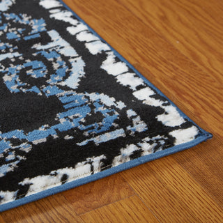 LR Resources Infinity 81316 Black/Sky Blue Area Rug Alternate Image