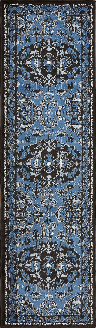 LR Resources Infinity 81316 Black/Sky Blue Area Rug 