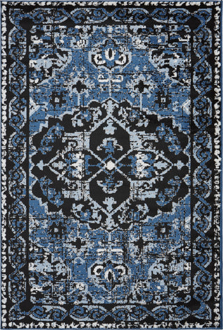 LR Resources Infinity 81316 Black/Sky Blue Area Rug 