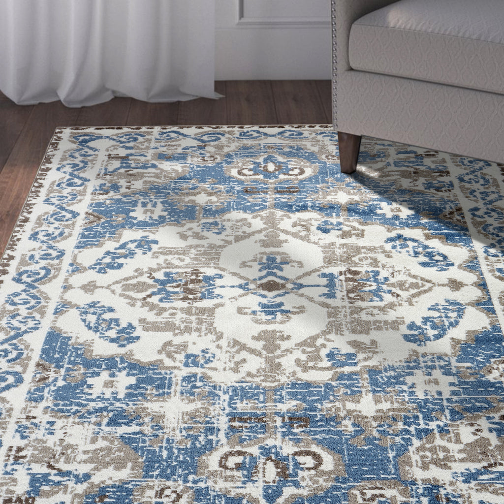 LR Resources Infinity 81317 White/Light Blue Area Rug Alternate Image Feature