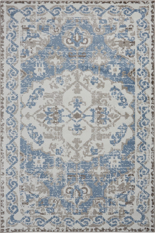 LR Resources Infinity 81317 White/Light Blue Area Rug 