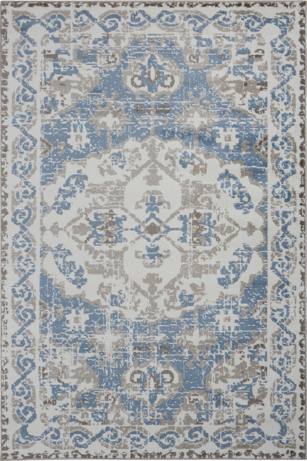 LR Resources Infinity 81317 White/Light Blue Area Rug main image