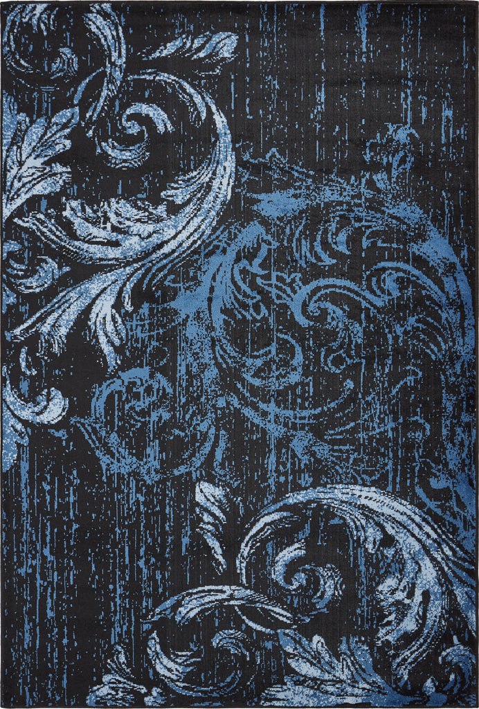 LR Resources Infinity 81318 Black/Sky Blue Area Rug main image