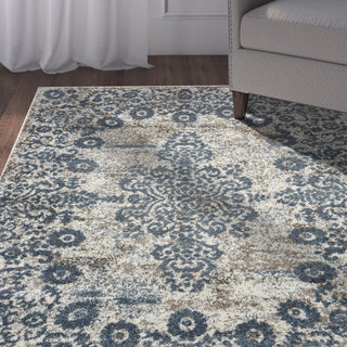 LR Resources Infinity 81331 Gardenia/Slate Blue Area Rug Alternate Image Feature