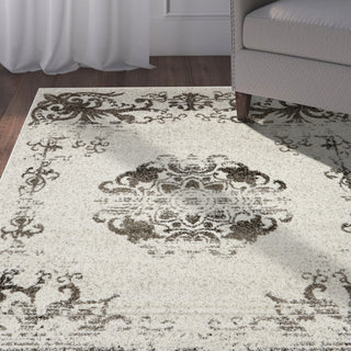 LR Resources Infinity 81333 Gardenia/Walnut Area Rug Alternate Image Feature