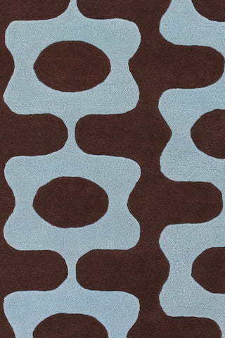 Chandra Inhabit INH-21601 Blue/Brown Area Rug Close Up