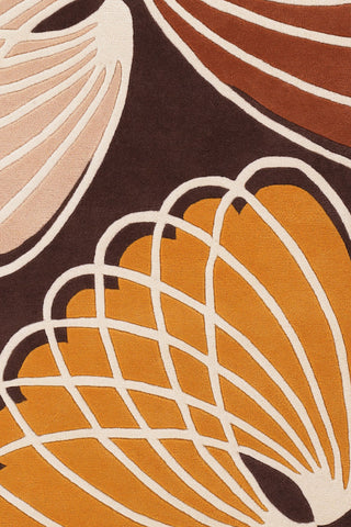 Chandra Inhabit INH-21606 Brown/Orange/White/Peach Area Rug Close Up