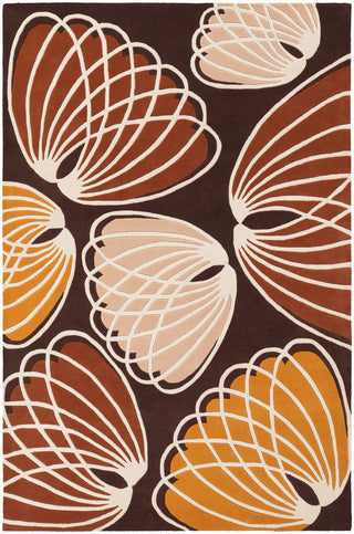 Chandra Inhabit INH-21606 Brown/Orange/White/Peach Area Rug main image