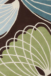 Chandra Inhabit INH-21607 Brown/Green/Blue/White Area Rug Close Up