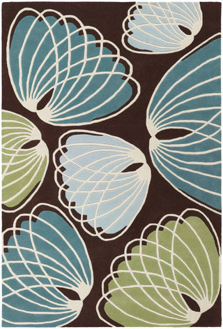 Chandra Inhabit INH-21607 Brown/Green/Blue/White Area Rug main image