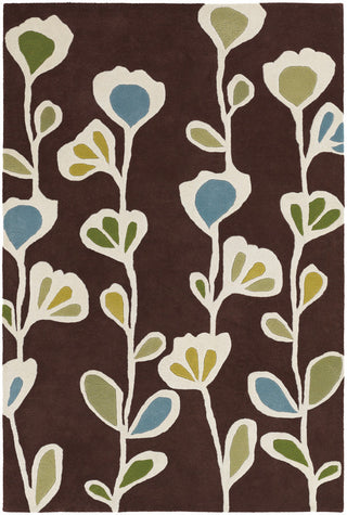 Chandra Inhabit INH-21608 Brown/White/Blue/Green Area Rug main image