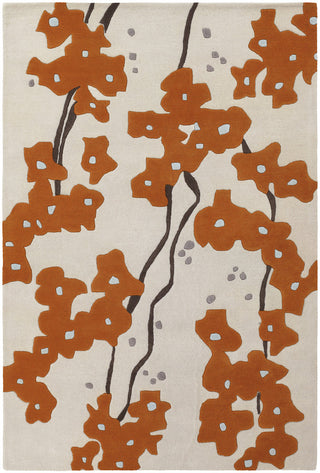 Chandra Inhabit INH-21623 White/Brown/Orange Area Rug main image