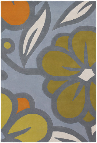 Chandra Inhabit INH-21624 Grey/Orange/Green/White Area Rug main image