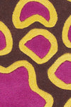 Chandra Inhabit INH-21626 Brown/Pink/Blue/Yellow Area Rug Close Up