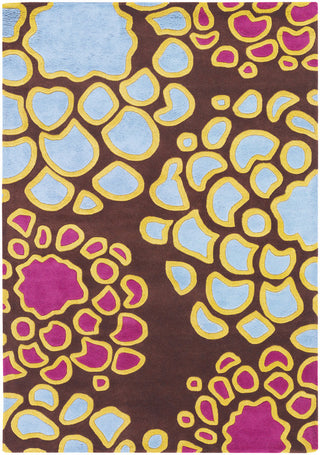 Chandra Inhabit INH-21626 Brown/Pink/Blue/Yellow Area Rug main image