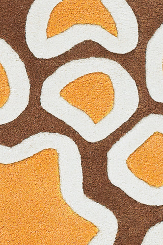 Chandra Inhabit INH-21627 Brown/Orange/Pink/White Area Rug Close Up