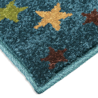 Orian Rugs Innocence Spacewalk Blue Area Rug Corner Shot