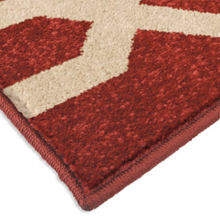 Orian Rugs Innocence Cascades Cherry Red Area Rug Corner Shot