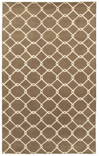 LR Resources Jaali 04903 Brown Hand Tufted Area Rug 8' X 10'