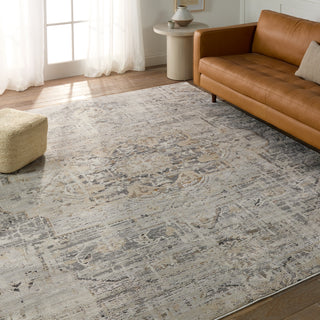 Jaipur Living Acadia Lazuli ACD10 Gray/Tan Area Rug Lifestyle Image Feature