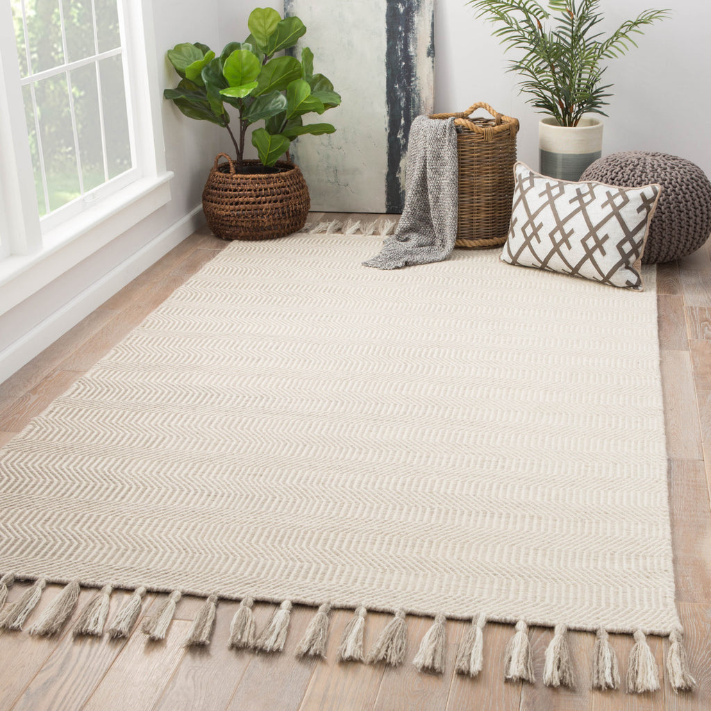 Jaipur Living Adair Flats ADA01 Ivory/Taupe Area Rug Lifestyle Image Feature
