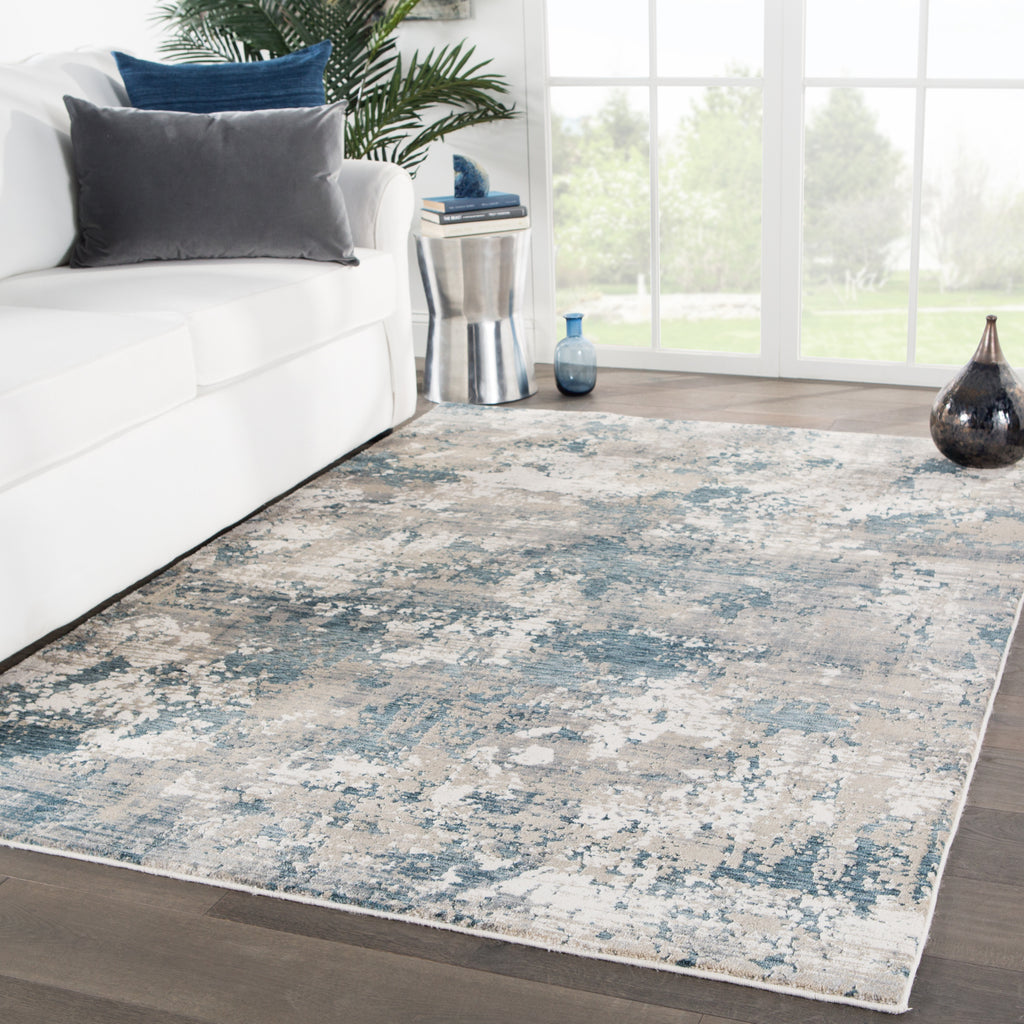 Jaipur Living Aireloom Intarsia AIR02 Blue/Gray Area Rug Lifestyle Image Feature