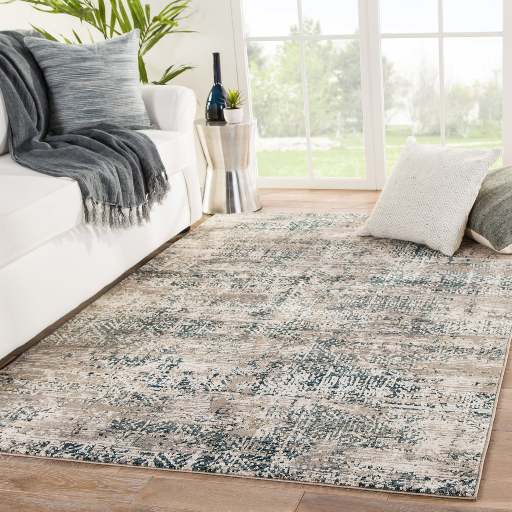 Jaipur Living Aireloom Miro AIR07 Gray/Blue Area Rug Lifestyle Image Feature