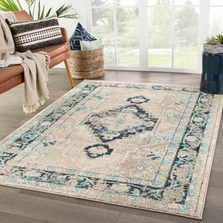 Jaipur Living Amuze Lays AMZ08 Turquoise/Taupe Area Rug Lifestyle Image Feature